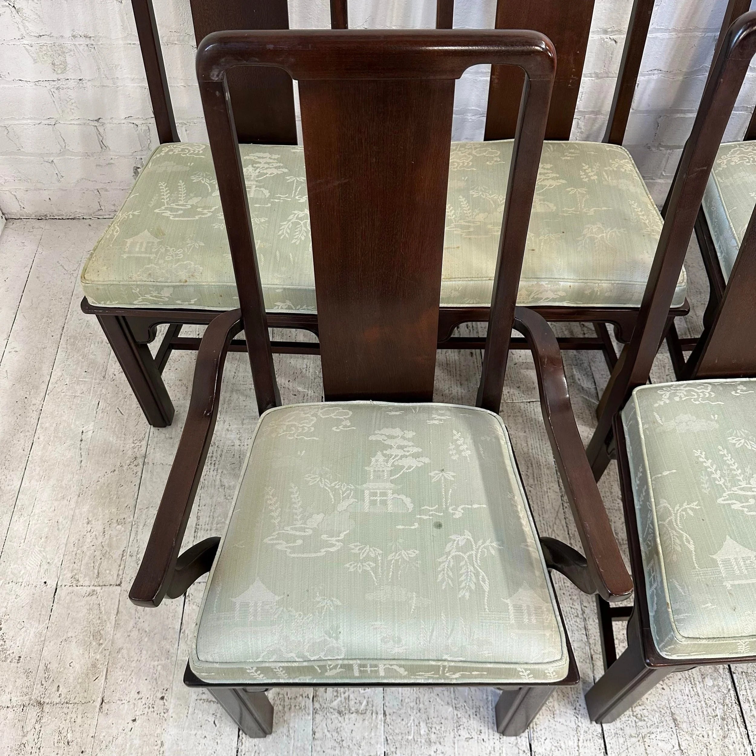 Set of 8 Henredon Asian Style Dining Chairs