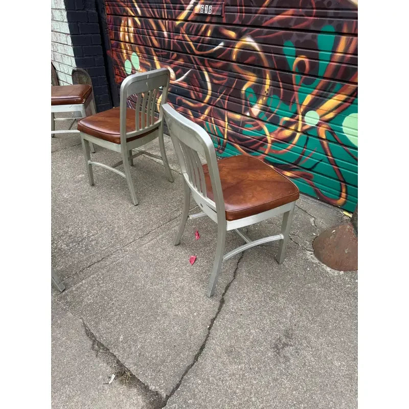Set of 8 Goodform Aluminum Dining Chairs From Ibm