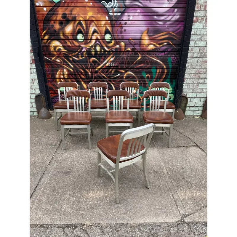 Set of 8 Goodform Aluminum Dining Chairs From Ibm