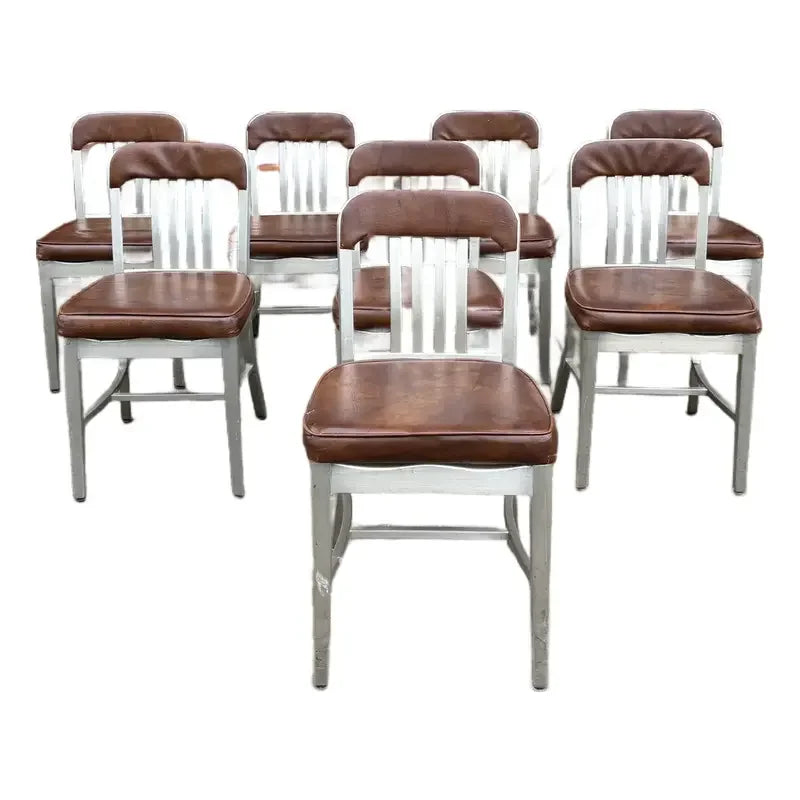 Set of 8 Goodform Aluminum Dining Chairs From Ibm