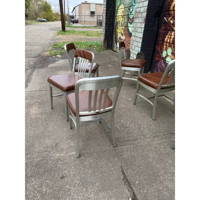 Set of 8 Goodform Aluminum Dining Chairs From Ibm