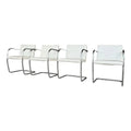 Set of Four Mies Van Der Rohe for Knoll Tubular Chrome Armchairs