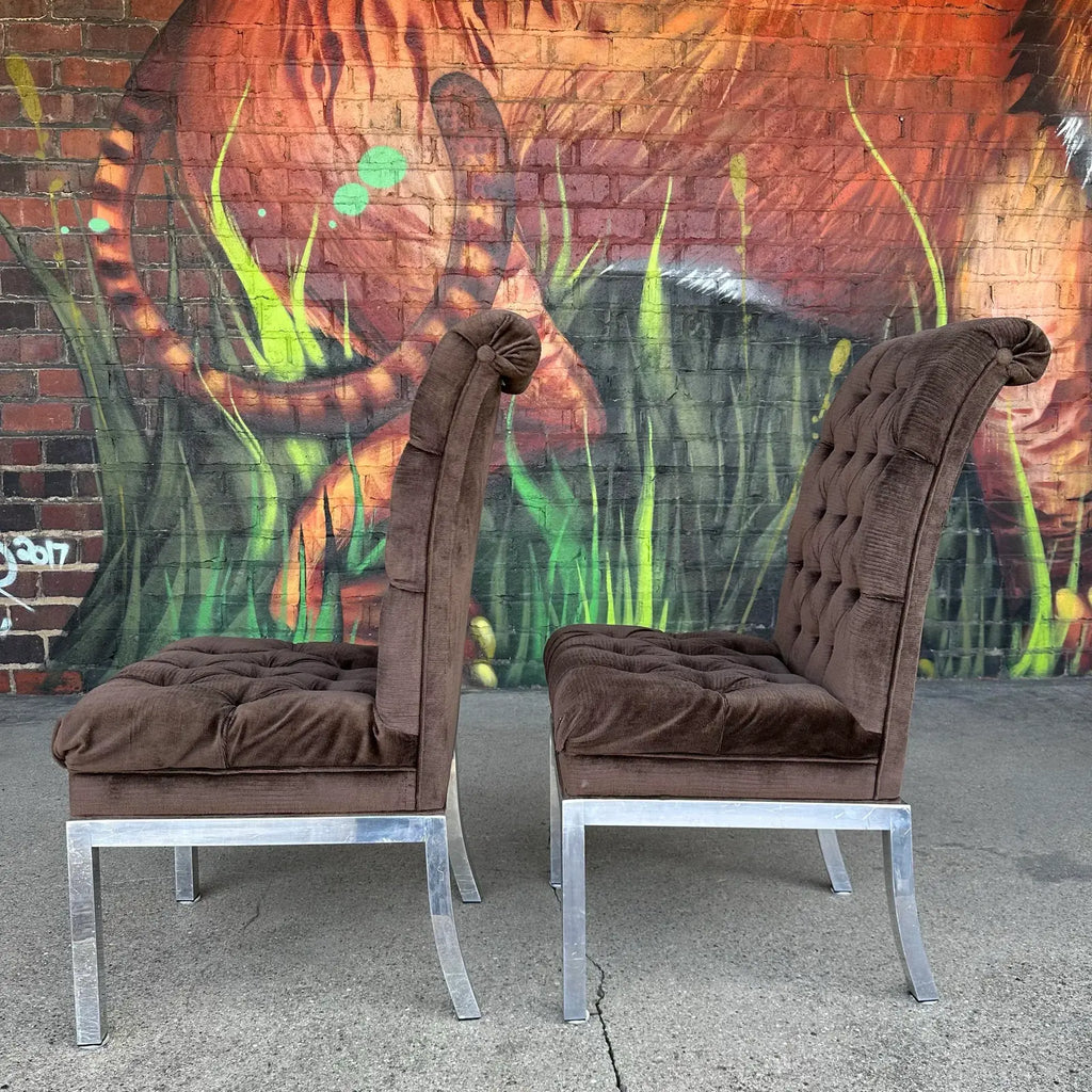 Set of Six Vintage Dia Style Dining Chairs Mid Century Modern Aluminum