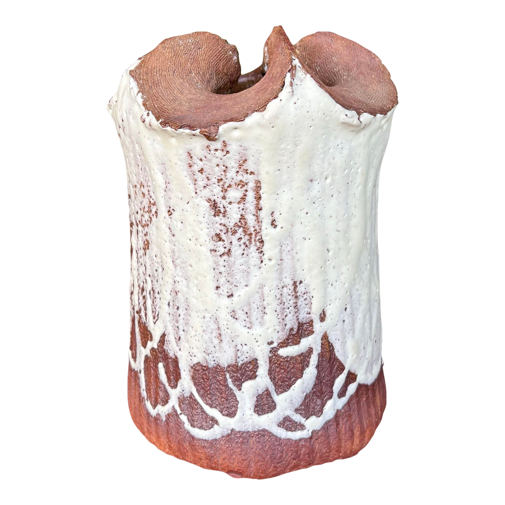 Signed Glazed Stoneware Vessel Vase