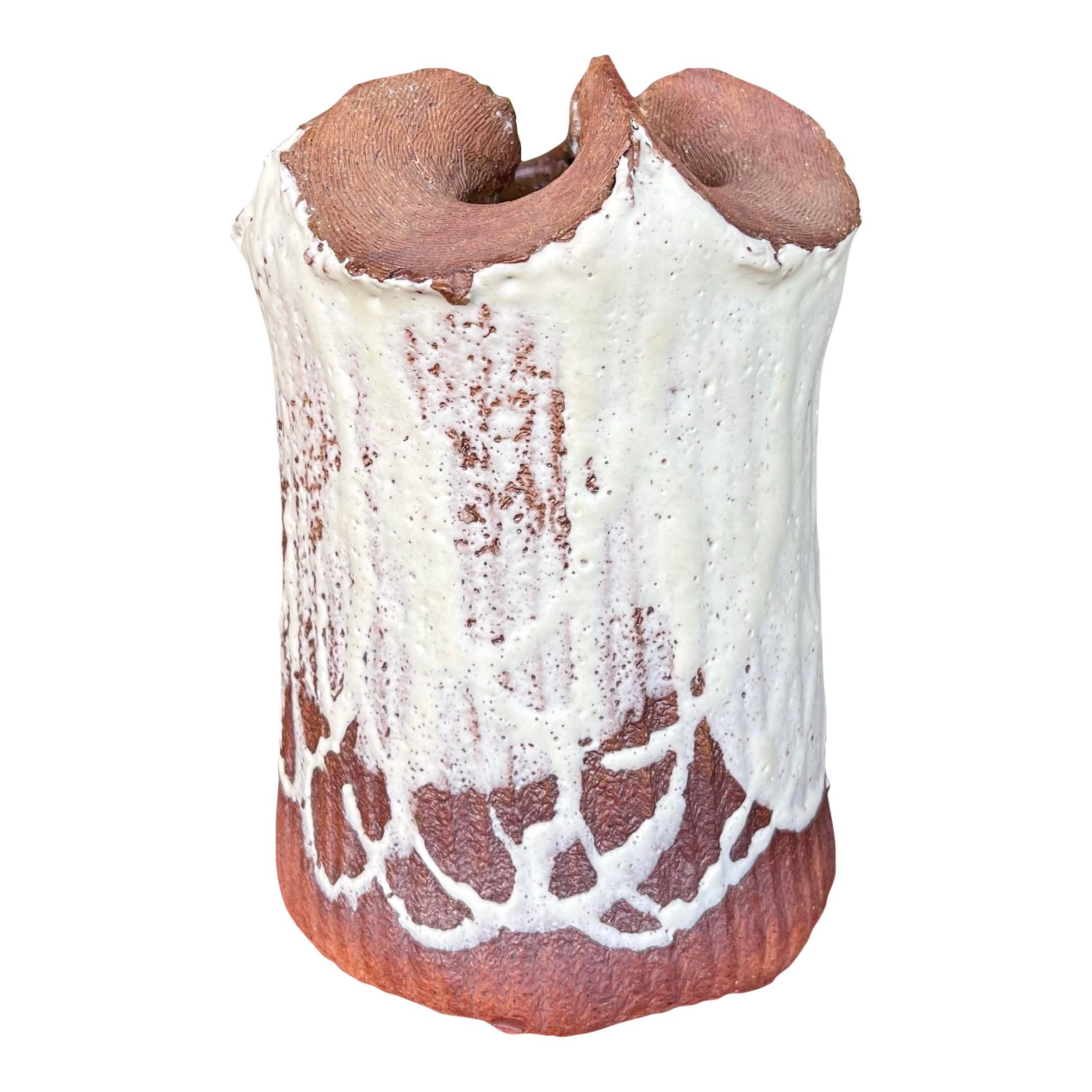 Signed Glazed Stoneware Vessel Vase