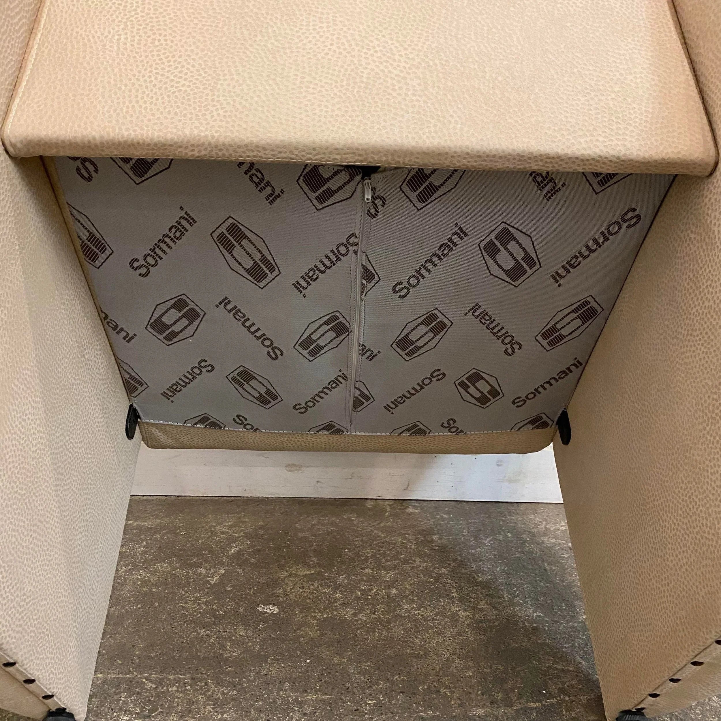 Sormani Italian Lounge Chair Leather Suede
