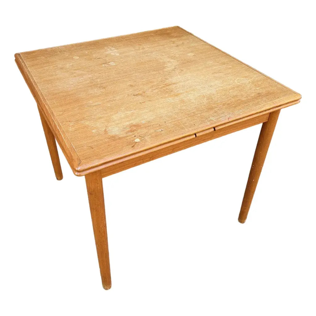 Square Teak Dining Table With 2 Leaves