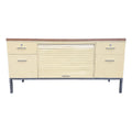 Steelcase Mid Century Modern 4 Drawer Tanker Credenza With a Center Tambour Door