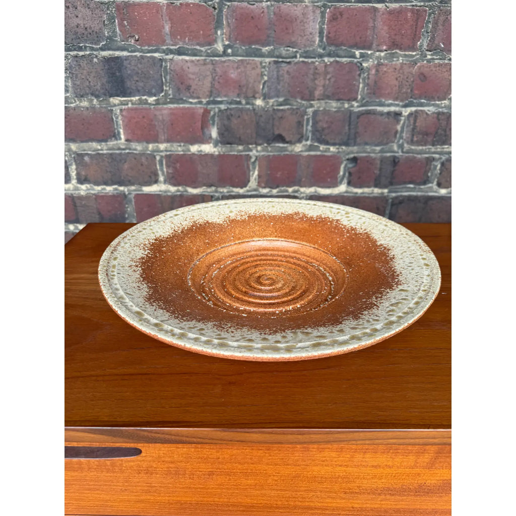 Stephen Fabrico Signed Ceramic Charger / Footed Bowl Wall Hanging Ready.