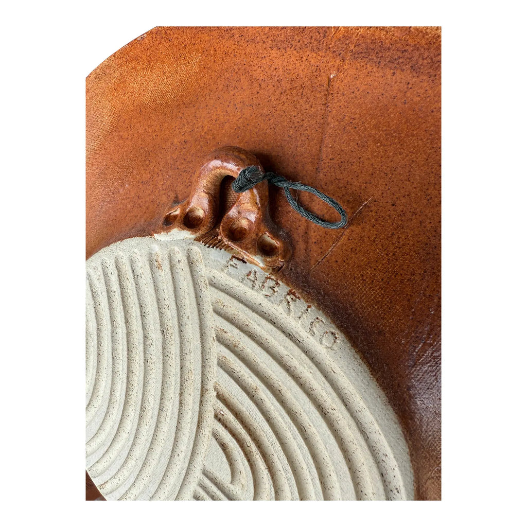 Stephen Fabrico Signed Ceramic Charger / Footed Bowl Wall Hanging Ready.