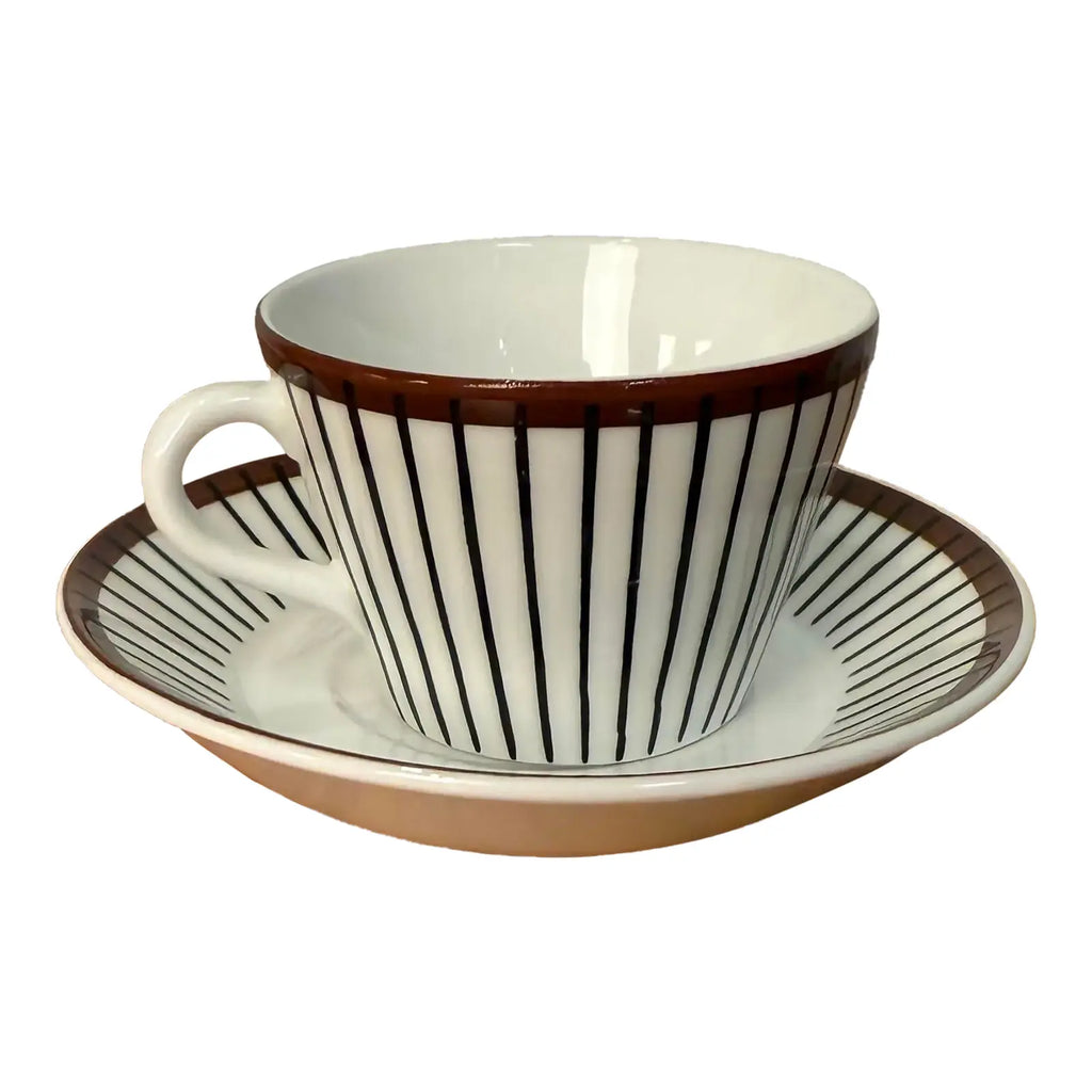 Stig Lindberg "Spisa Ribb" Coffee Cup With Saucer Gustavsberg Sweden