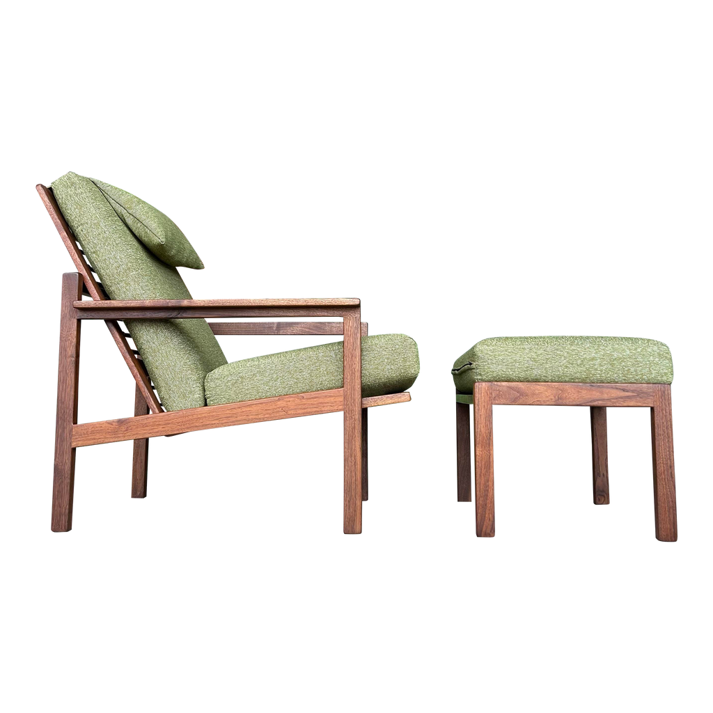 1969 Studio Made Arden Riddle Lounge Chair and Ottoman