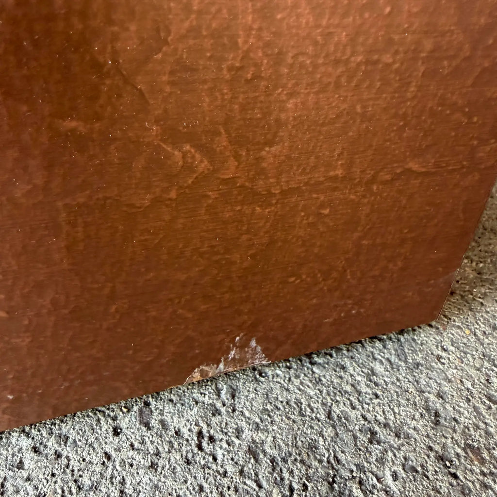 Studio Made Postmodern Copper and Wood Game Table Karl Springer?