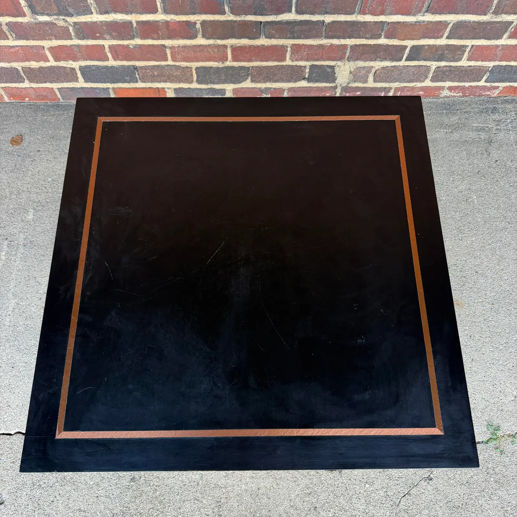 Studio Made Postmodern Copper and Wood Game Table Karl Springer?