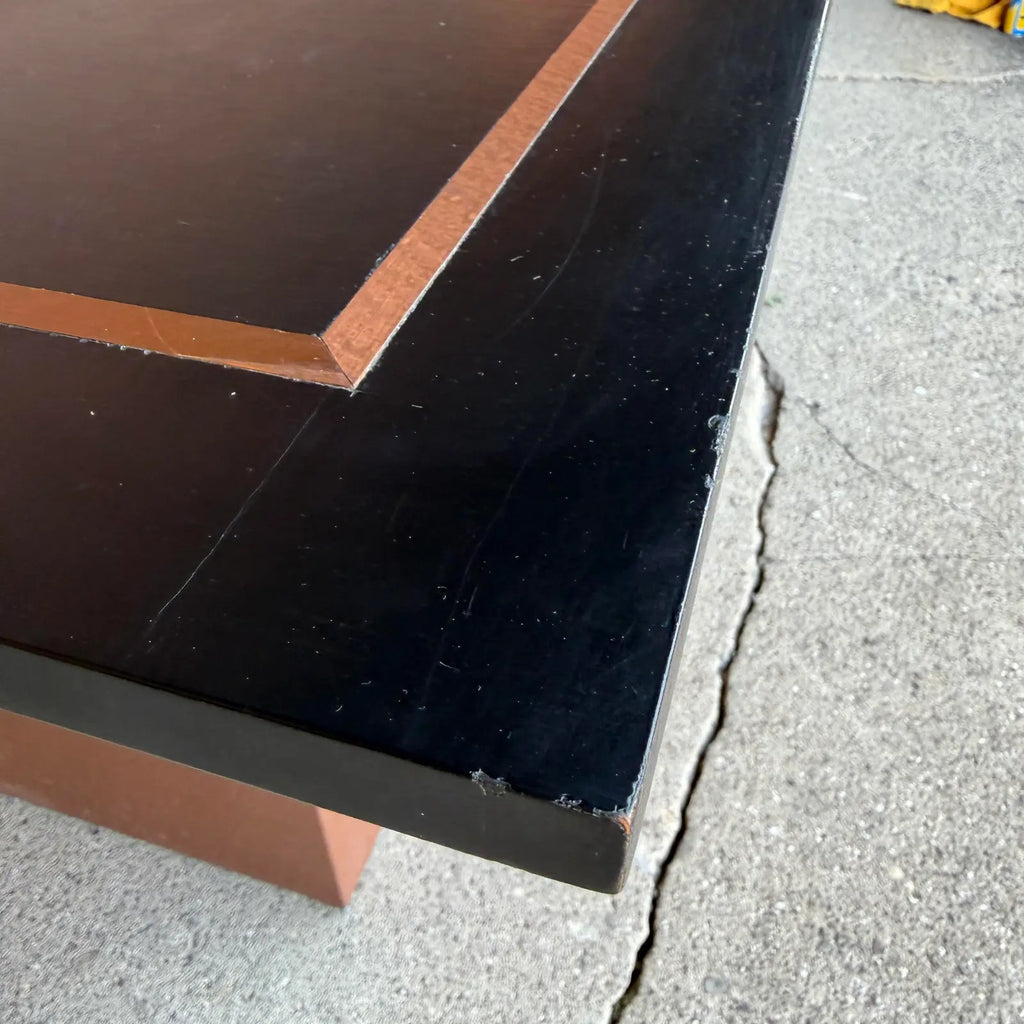 Studio Made Postmodern Copper and Wood Game Table Karl Springer?