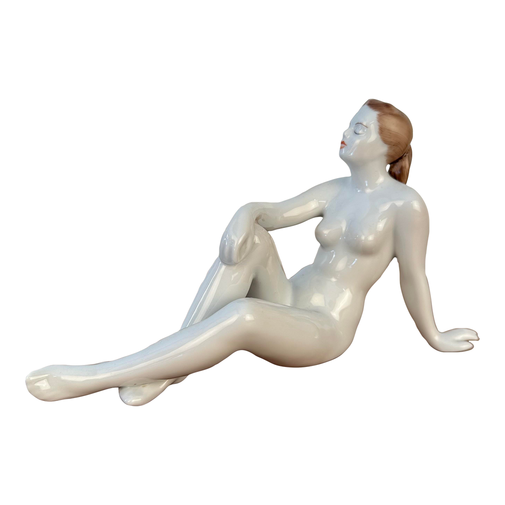 "Sunbathing" Hollobaza Woman Figurine