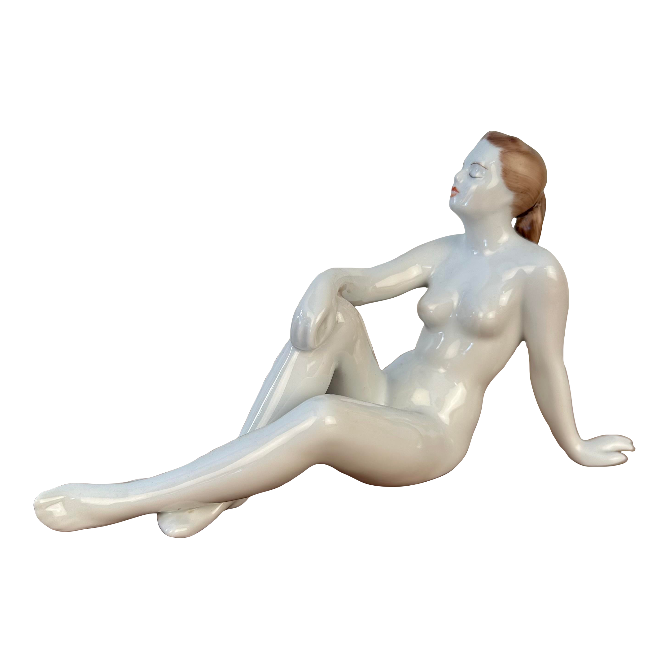 "Sunbathing" Hollobaza Woman Figurine