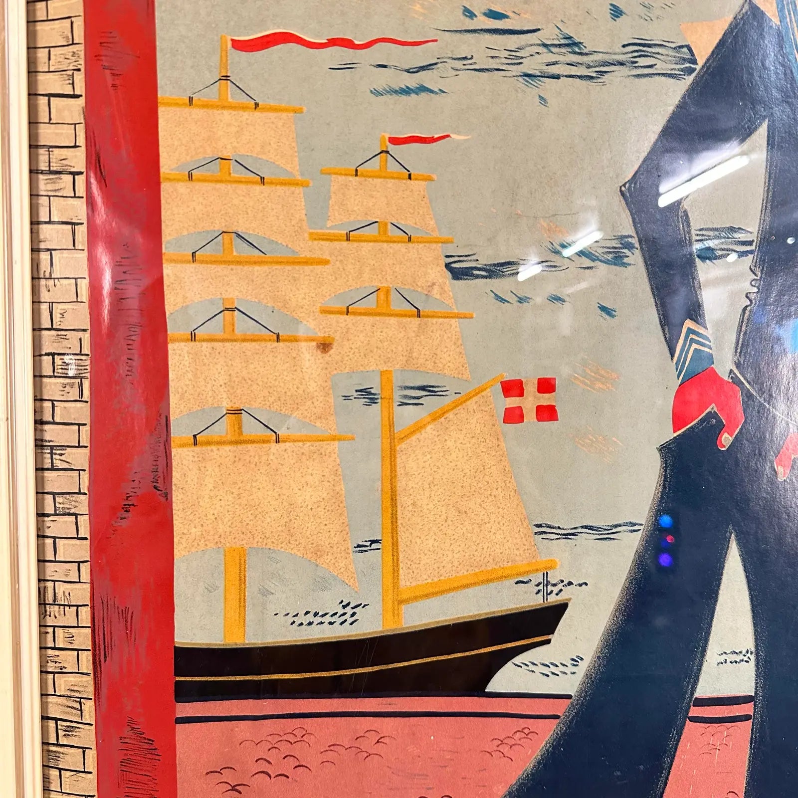Svend Johansen Tuborg Brewery Sailor Ad Poster Danish Modern