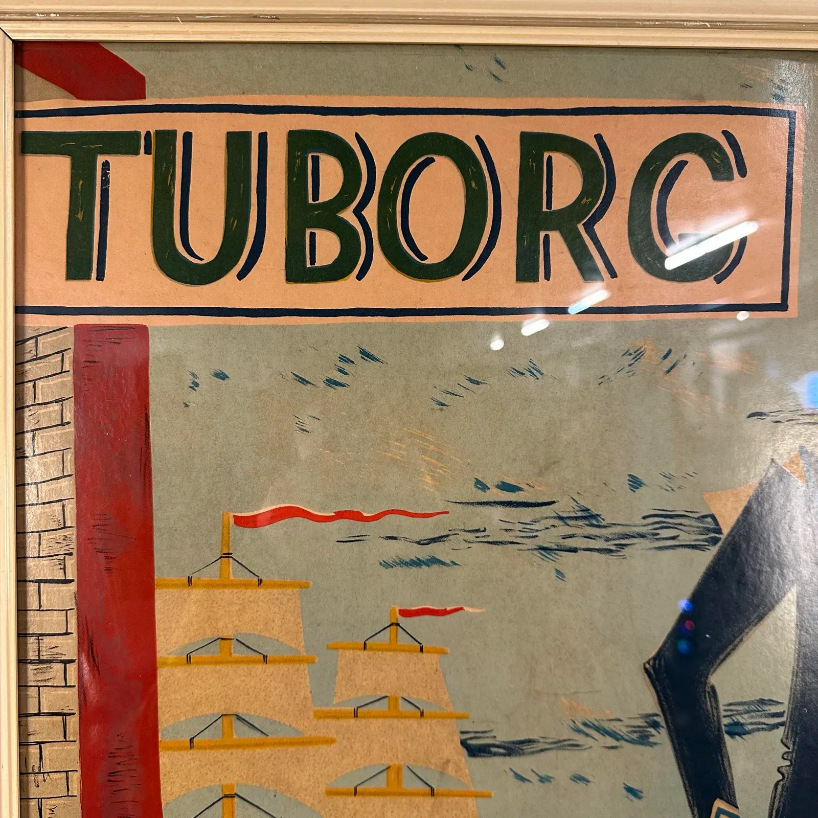 Svend Johansen Tuborg Brewery Sailor Ad Poster Danish Modern