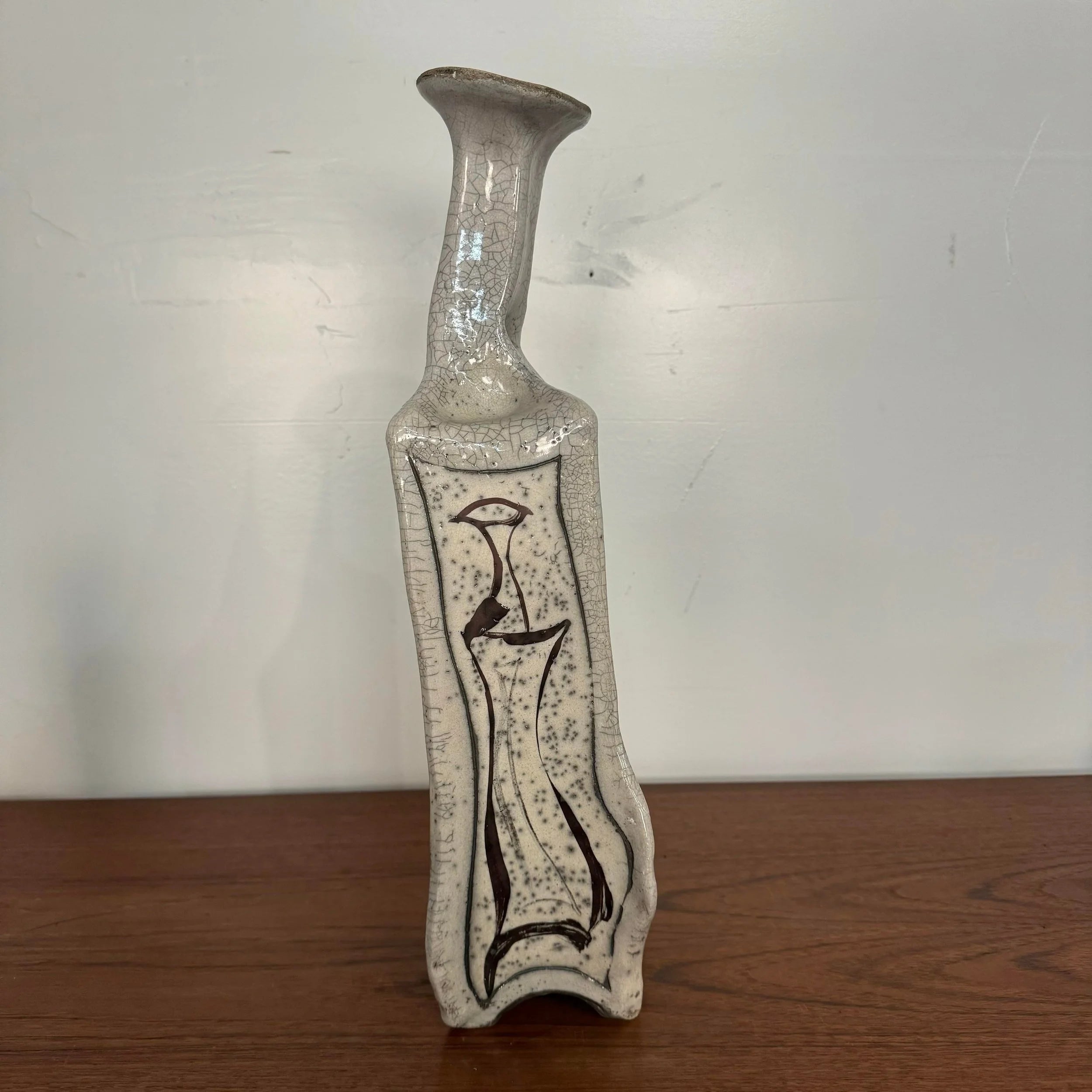 Tall Organic Shaped Ceramic Vase “Why Won’t She Go Away?”