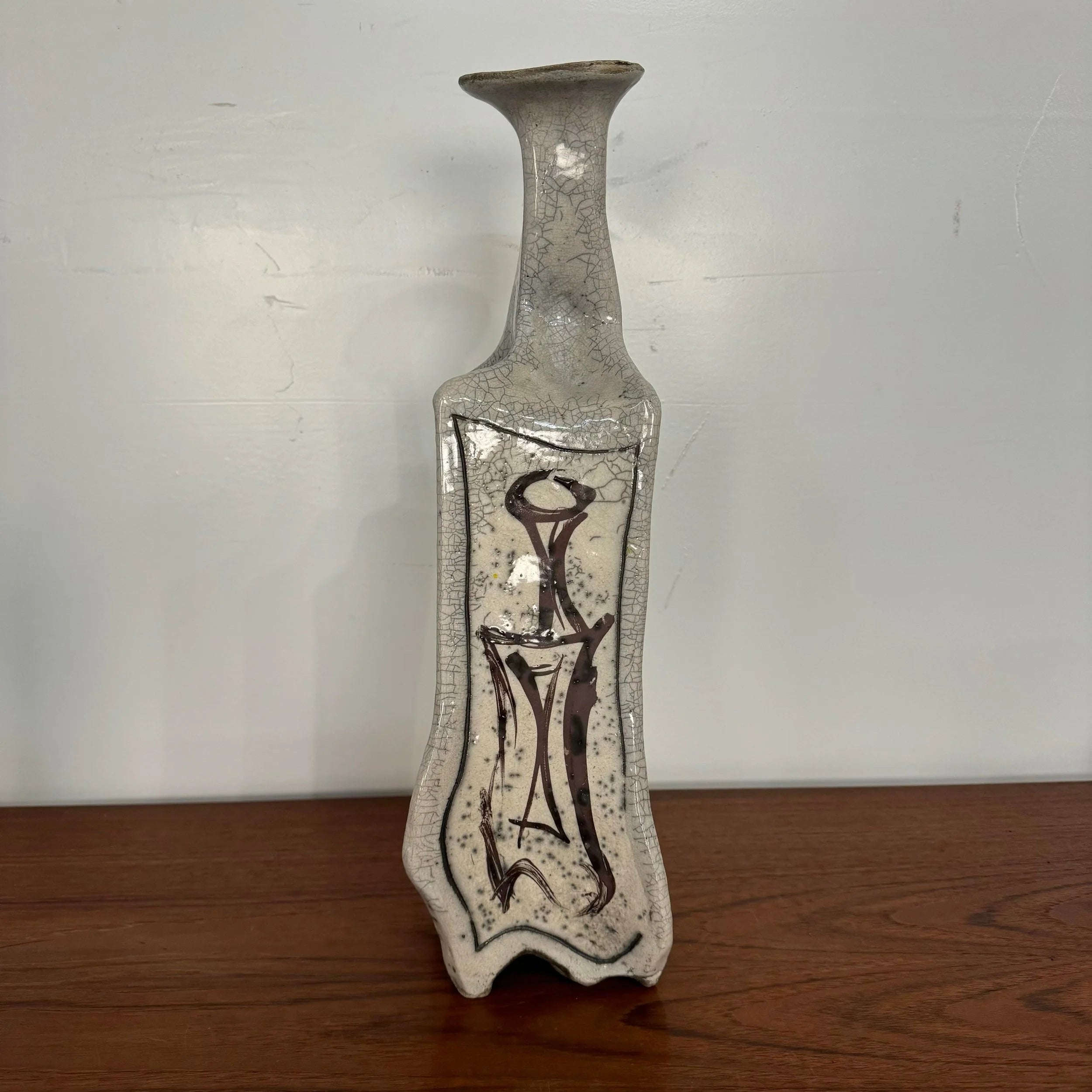 Tall Organic Shaped Ceramic Vase “Why Won’t She Go Away?”