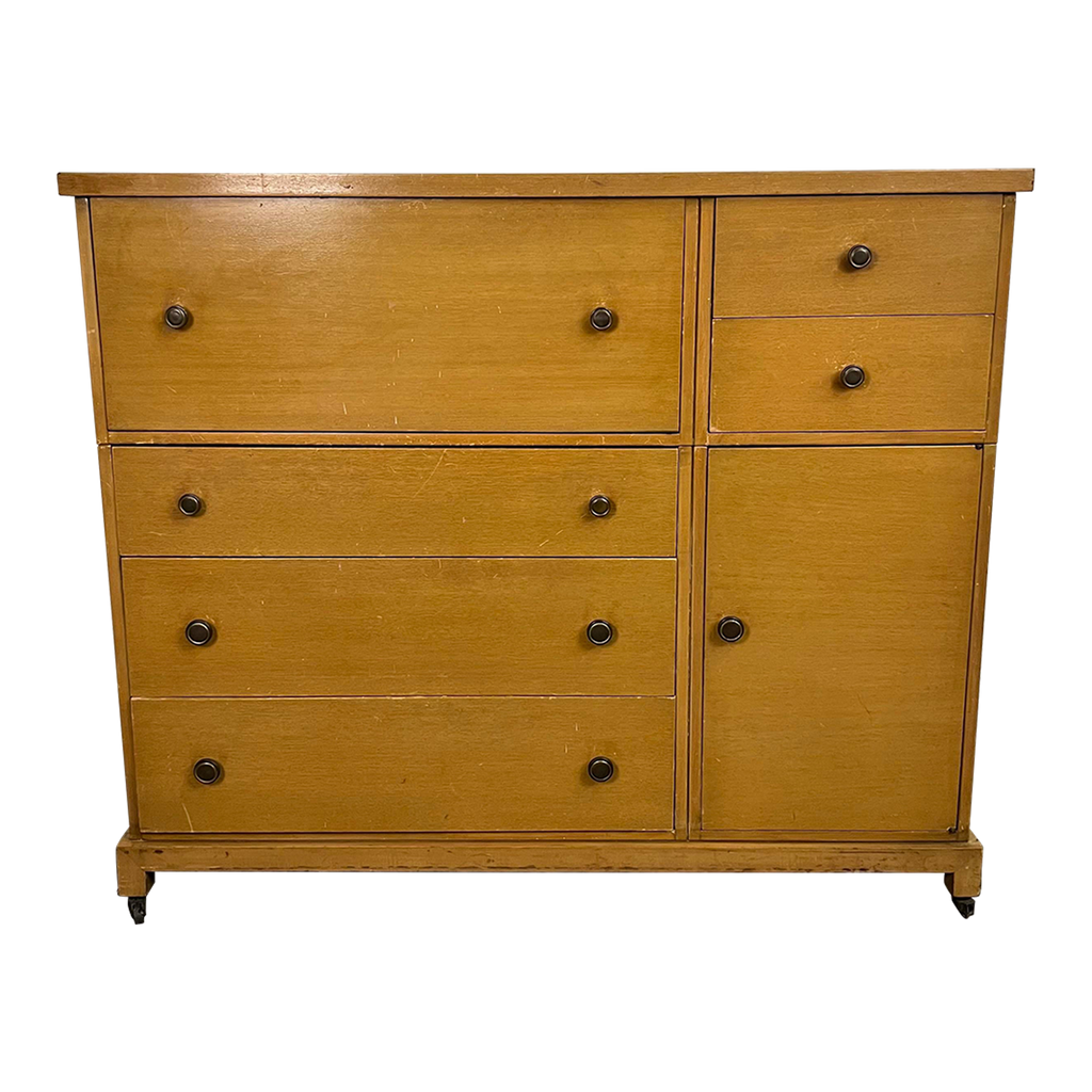 Tall Robsjohn Gibbings for Widdicomb Chest With Secretary Desk