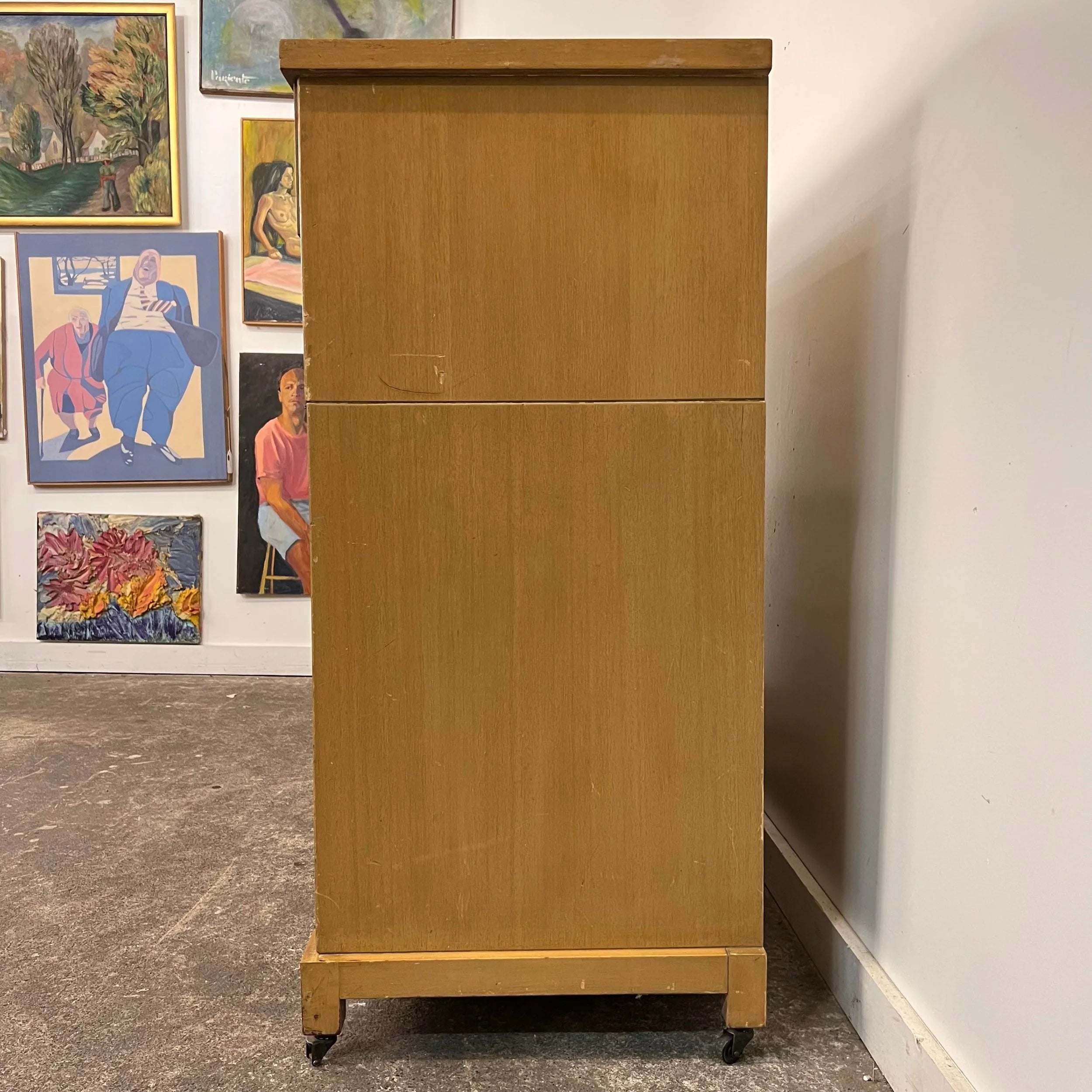 Tall Robsjohn Gibbings for Widdicomb Chest With Secretary Desk