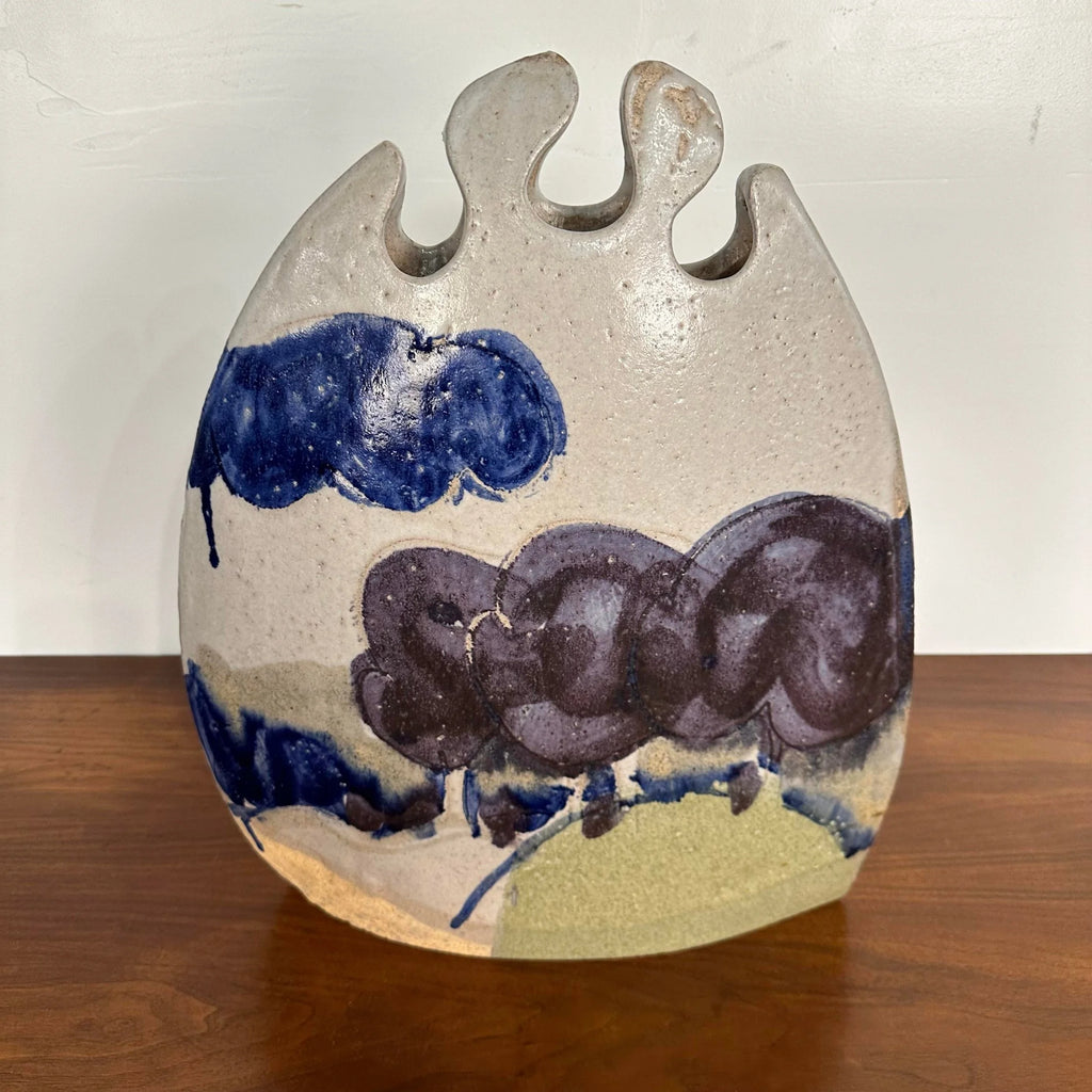 Tall Sculptural Vase by Larry Calhoun “Landscape Weed Pot”