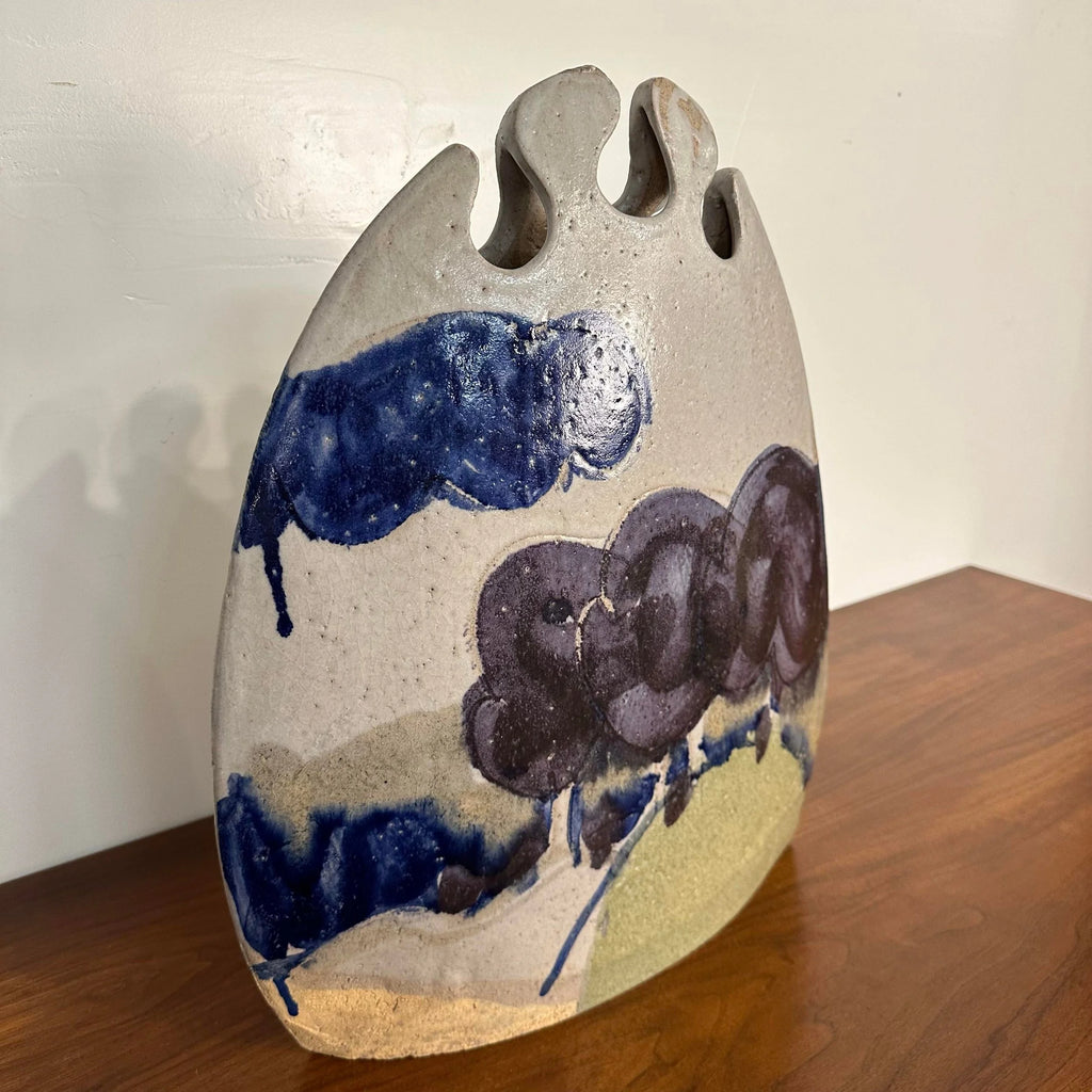 Tall Sculptural Vase by Larry Calhoun “Landscape Weed Pot”