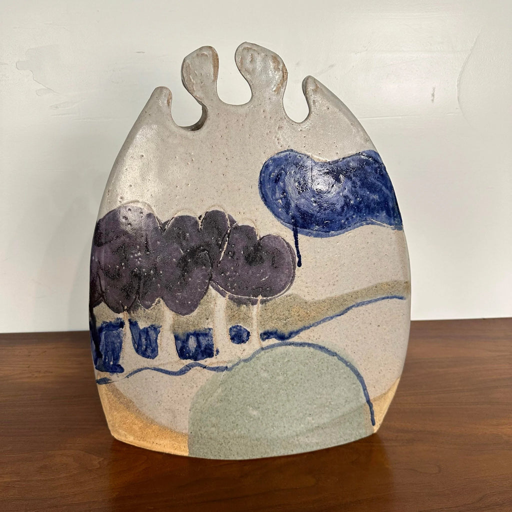 Tall Sculptural Vase by Larry Calhoun “Landscape Weed Pot”