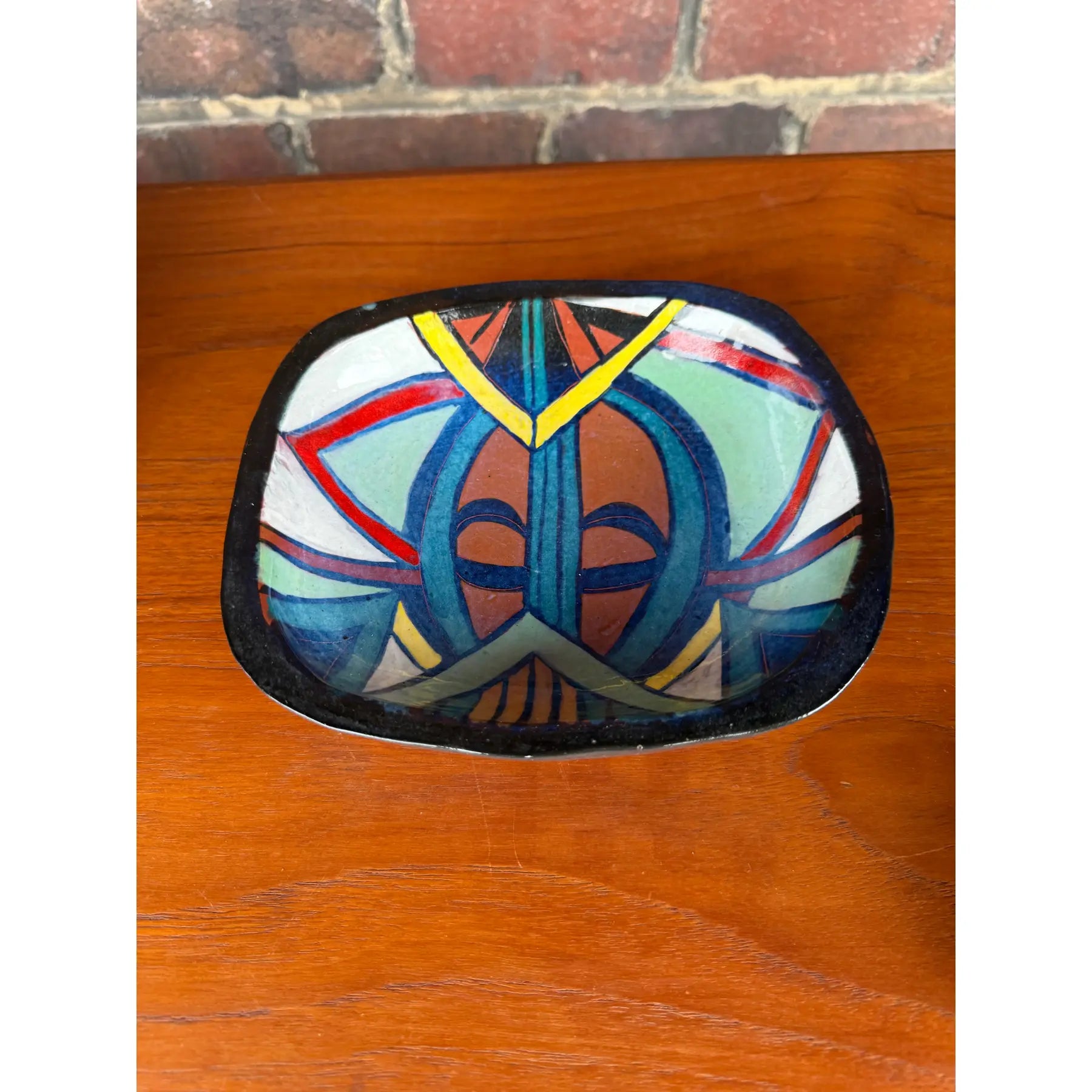 Taylor Ceramics Bowl Vintage Pottery Colorful Dish Catch All