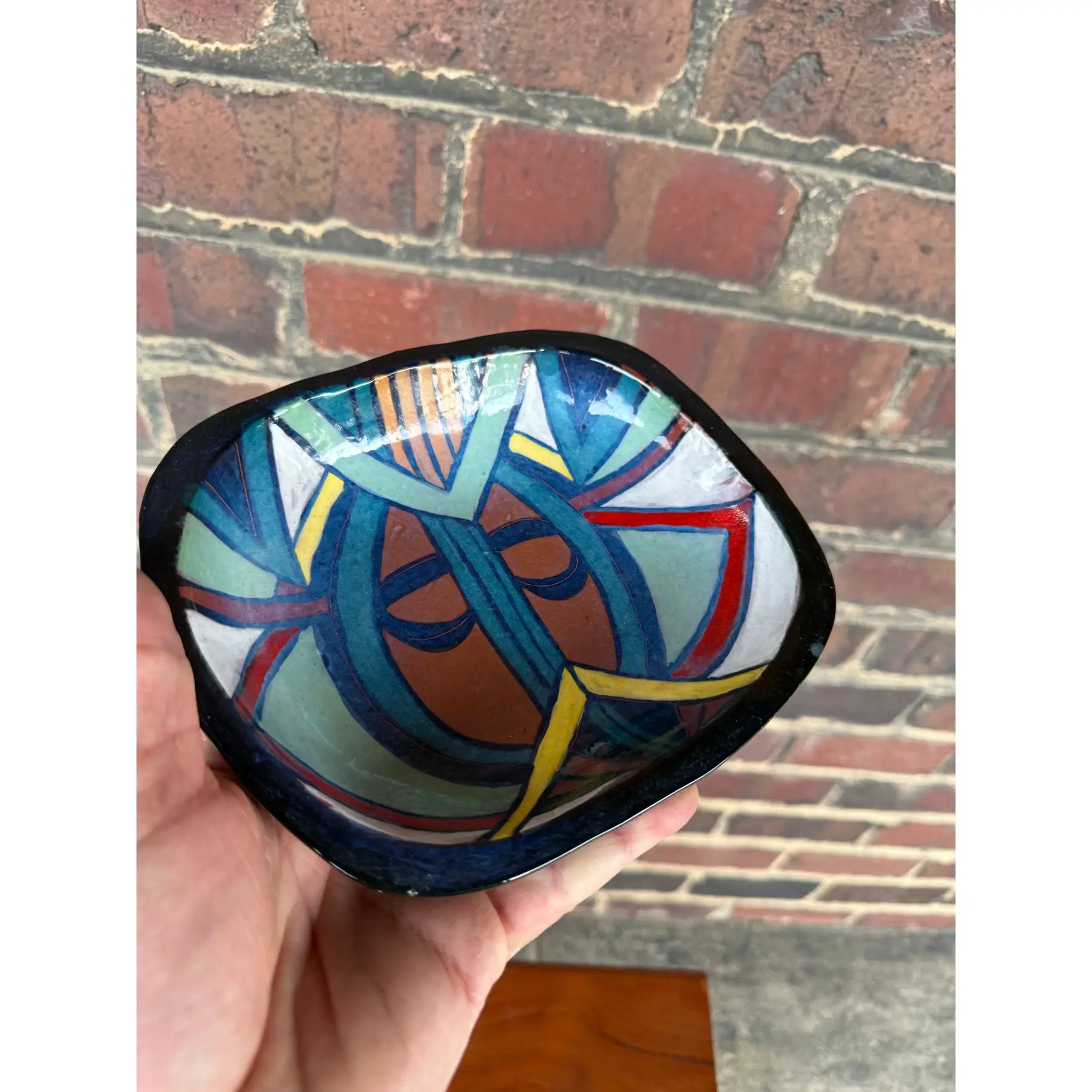 Taylor Ceramics Bowl Vintage Pottery Colorful Dish Catch All