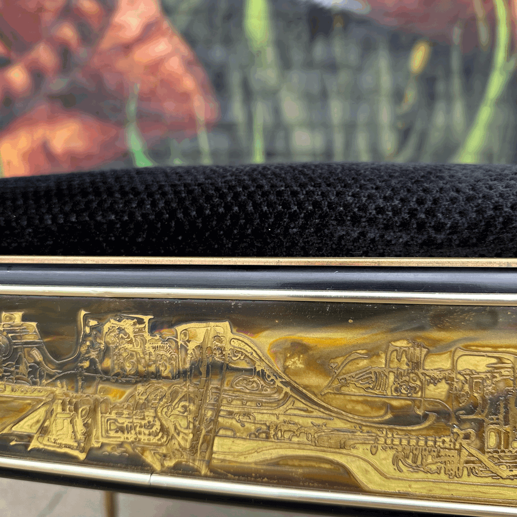 Acid Etched Mastercraft Ottoman by Bernhard Rohne Mid-Century Modern