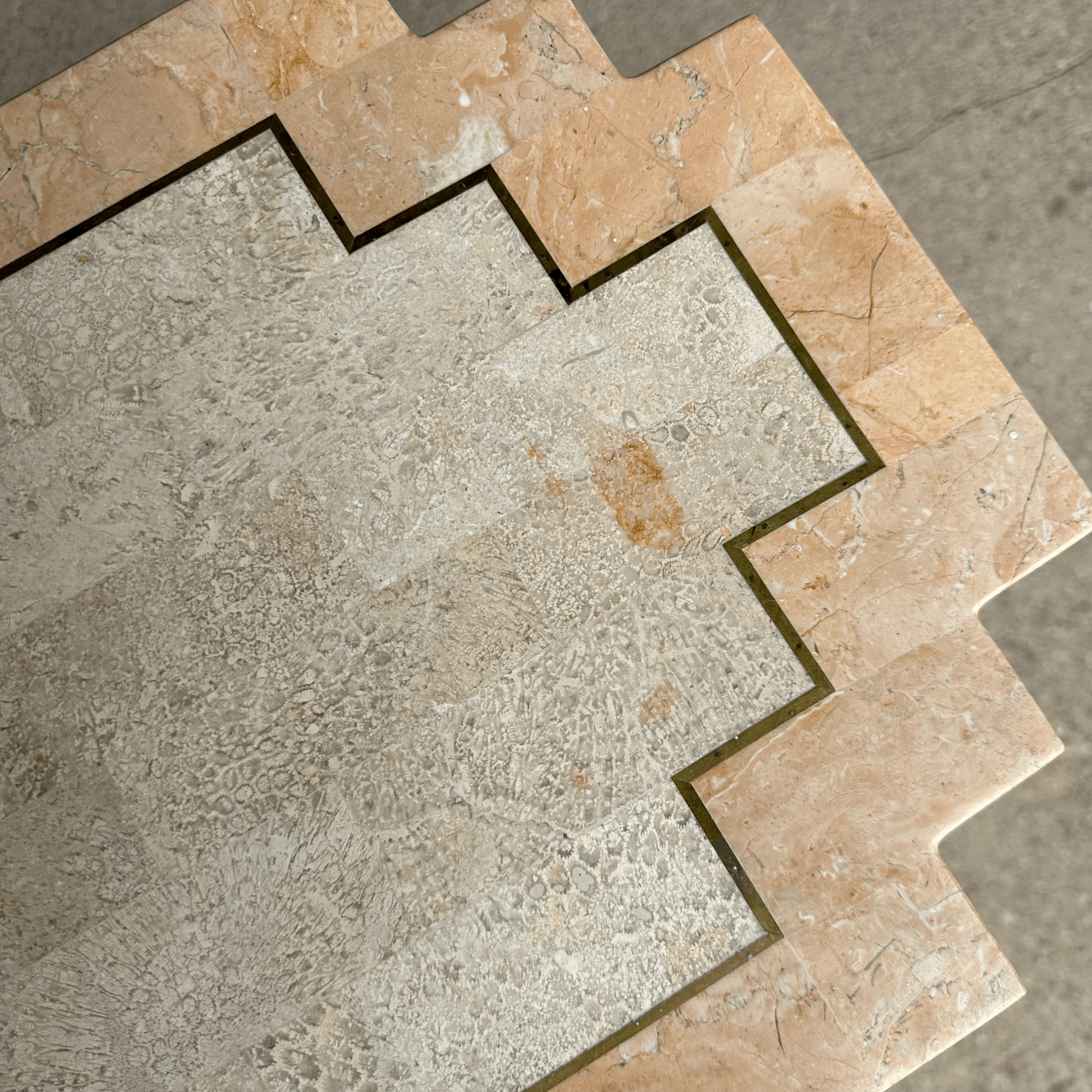 Maitland-Smith Tessellated Marble Stone Pedestal
