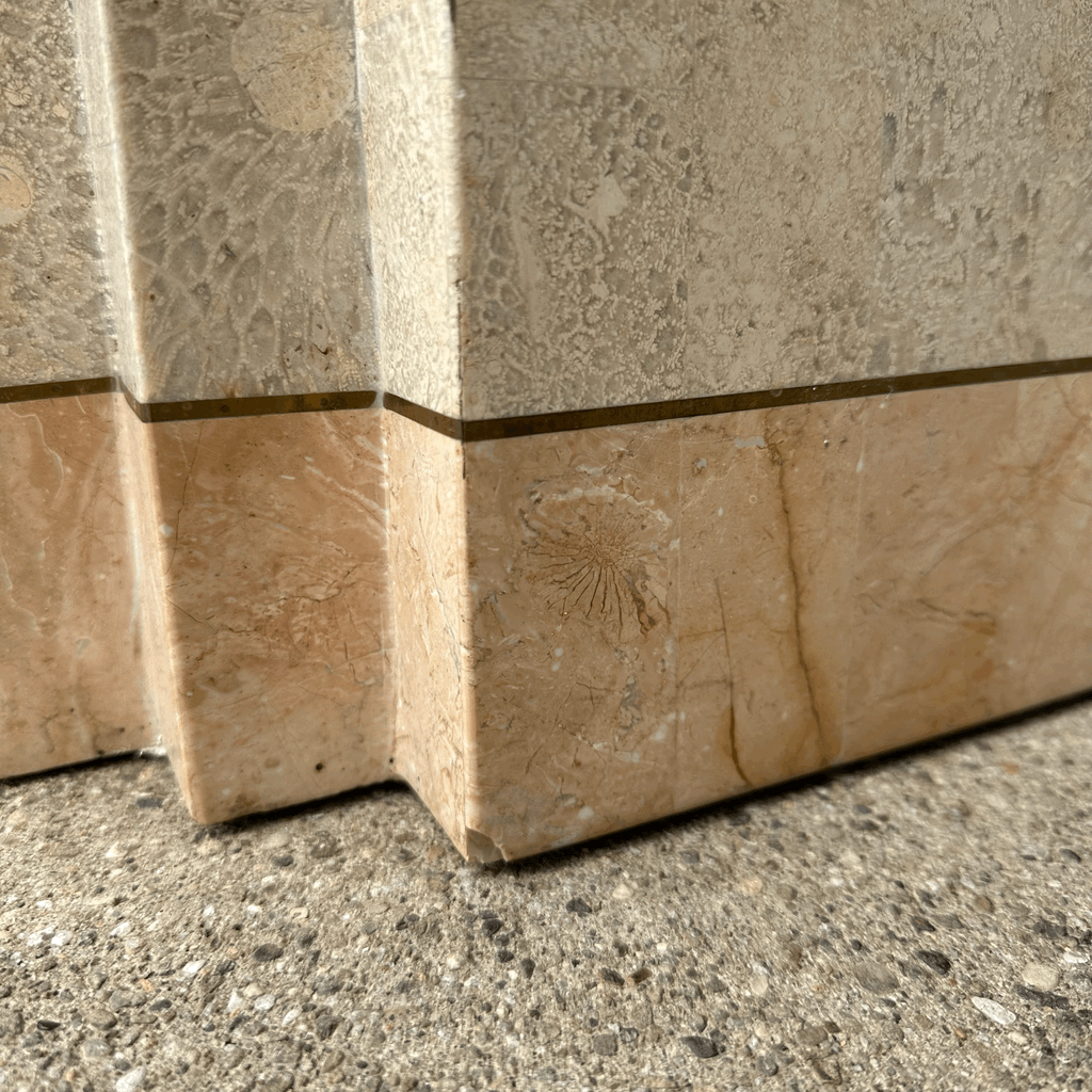 Maitland-Smith Tessellated Marble Stone Pedestal