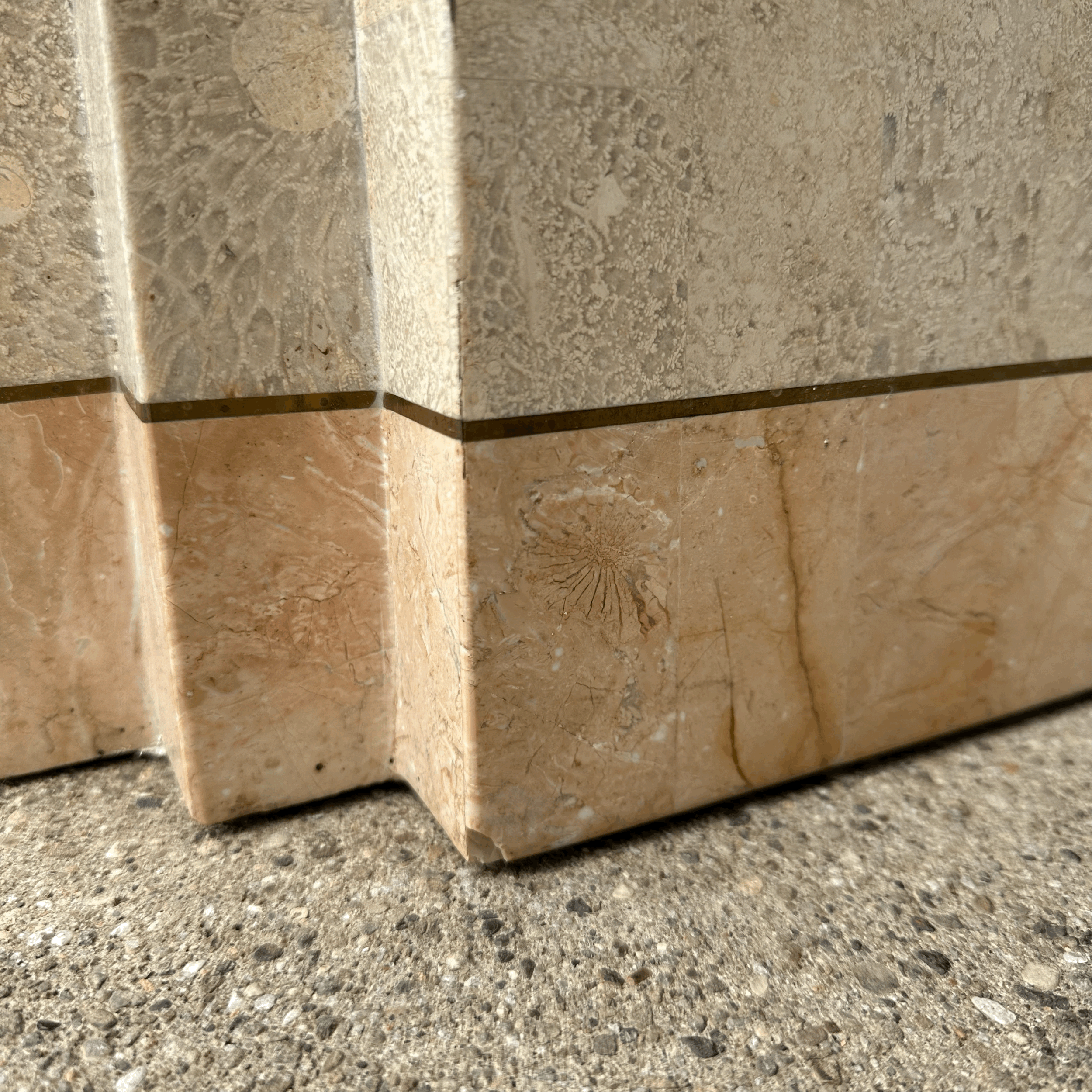 Maitland-Smith Tessellated Marble Stone Pedestal