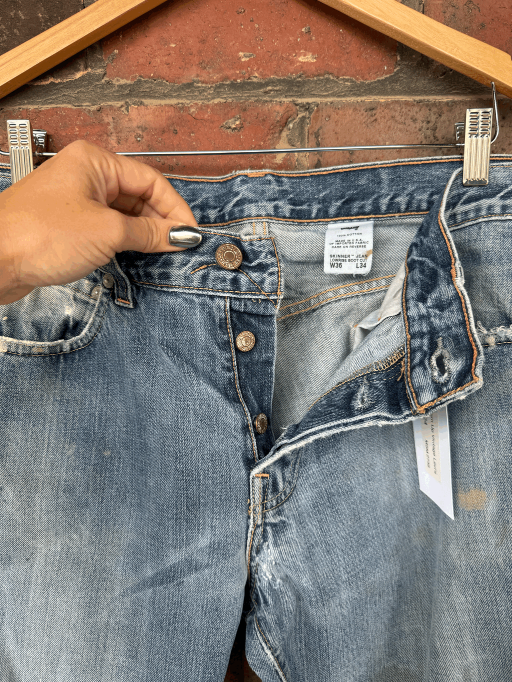 Levis Skinner Low Rise Boot Cut Jeans W36 L34