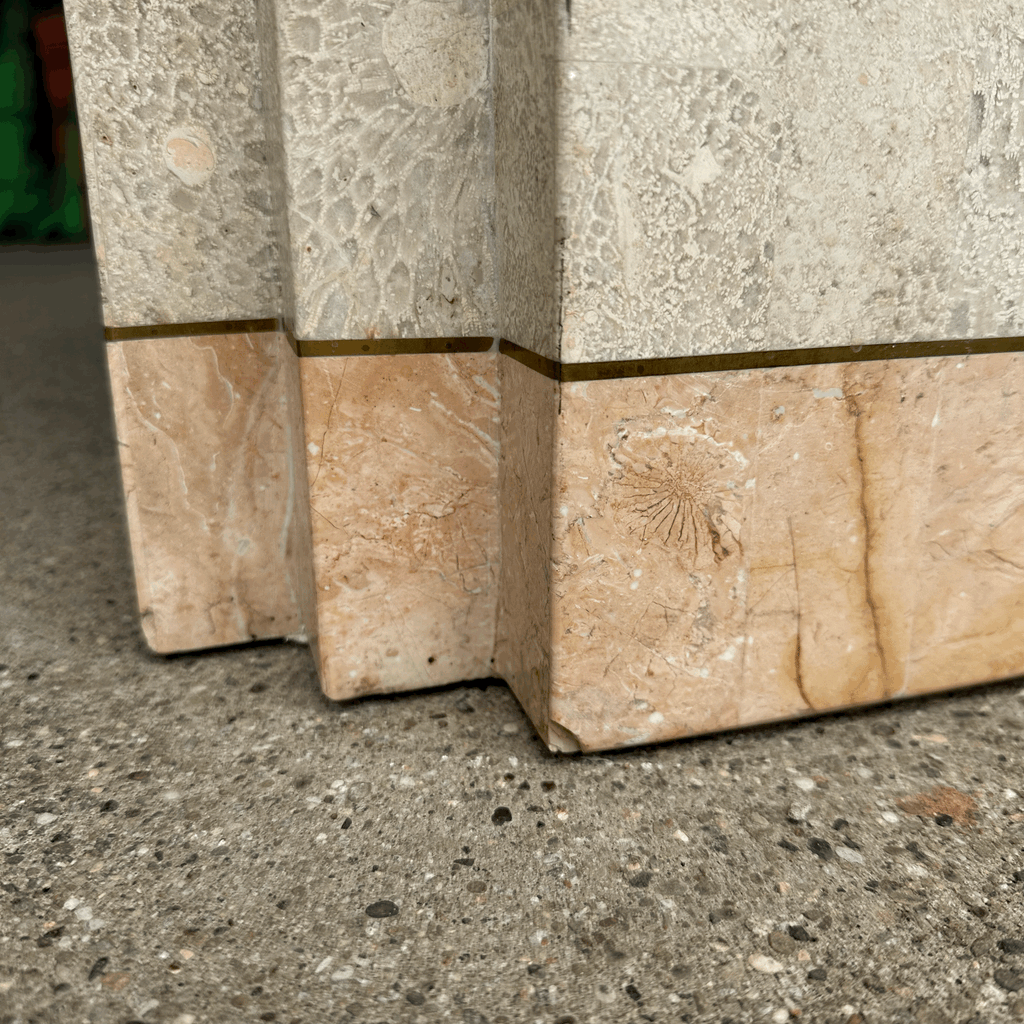 Maitland-Smith Tessellated Marble Stone Pedestal