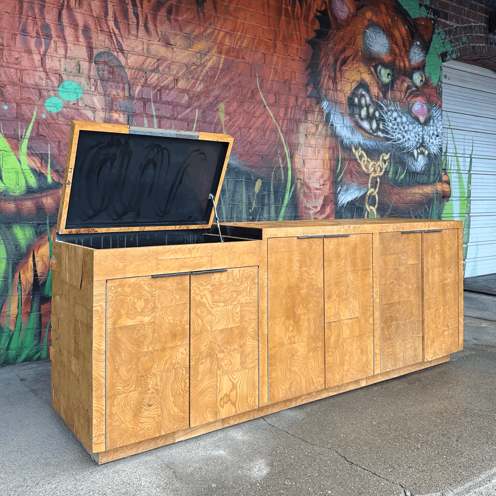 Paul Evans patchwork Burl wood credenza