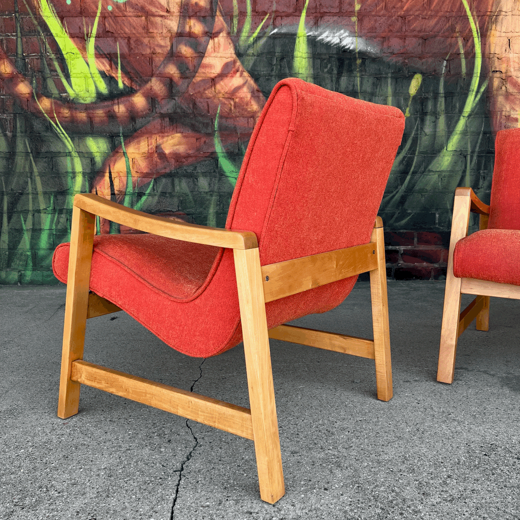 Pair of Jens Risom Lounge Arm Chairs