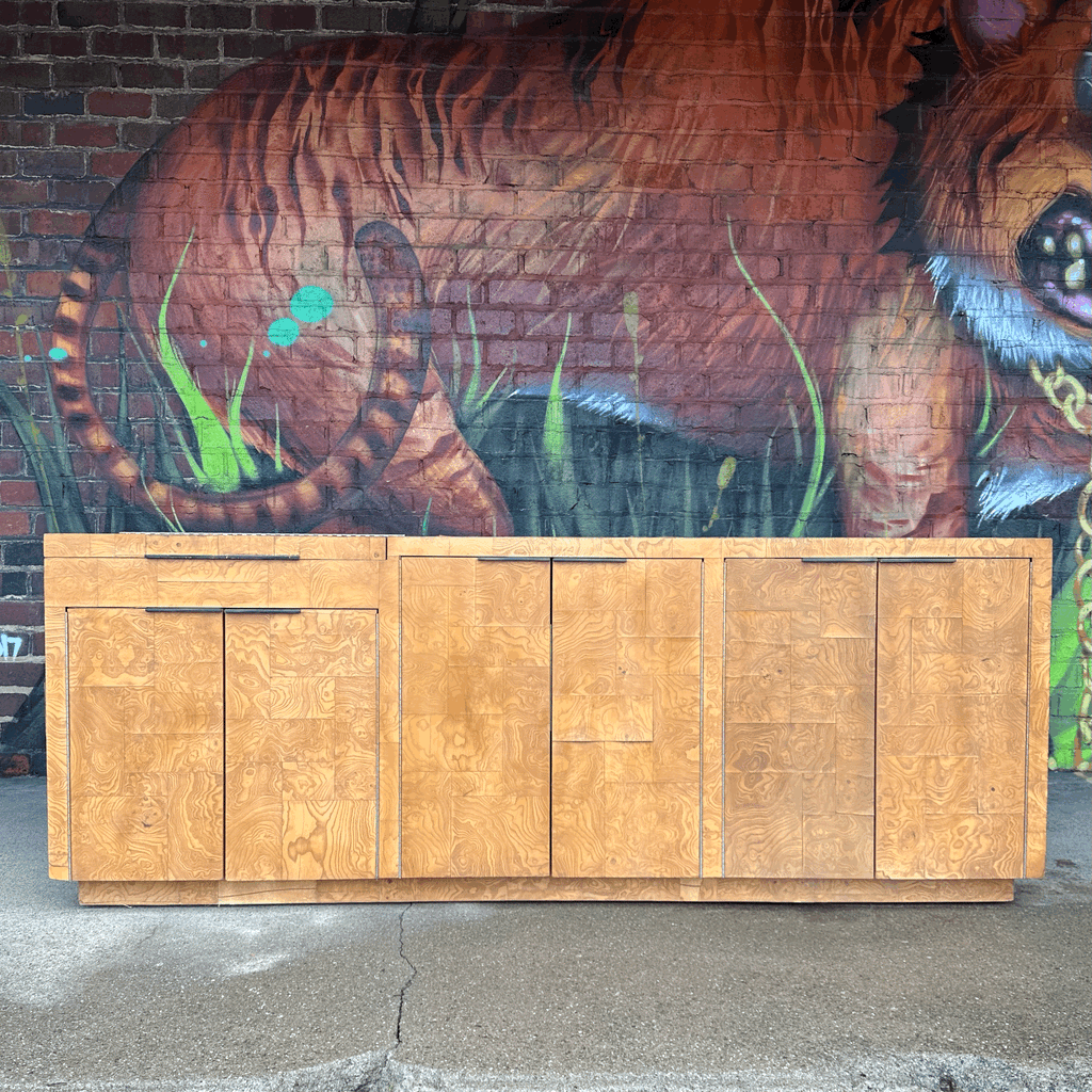 Paul Evans patchwork Burl wood credenza