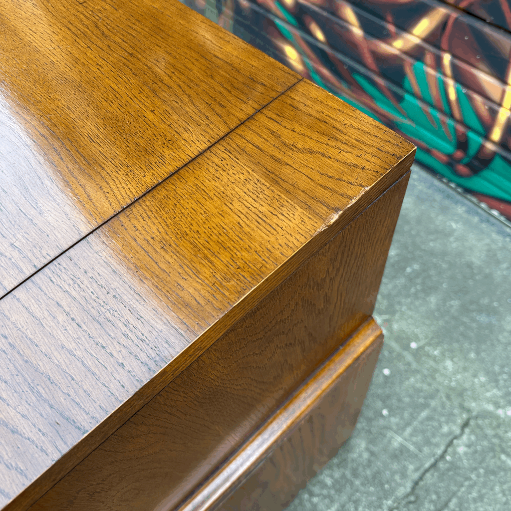 Lexington Campaign Style Pecan and Brass Dry Bar