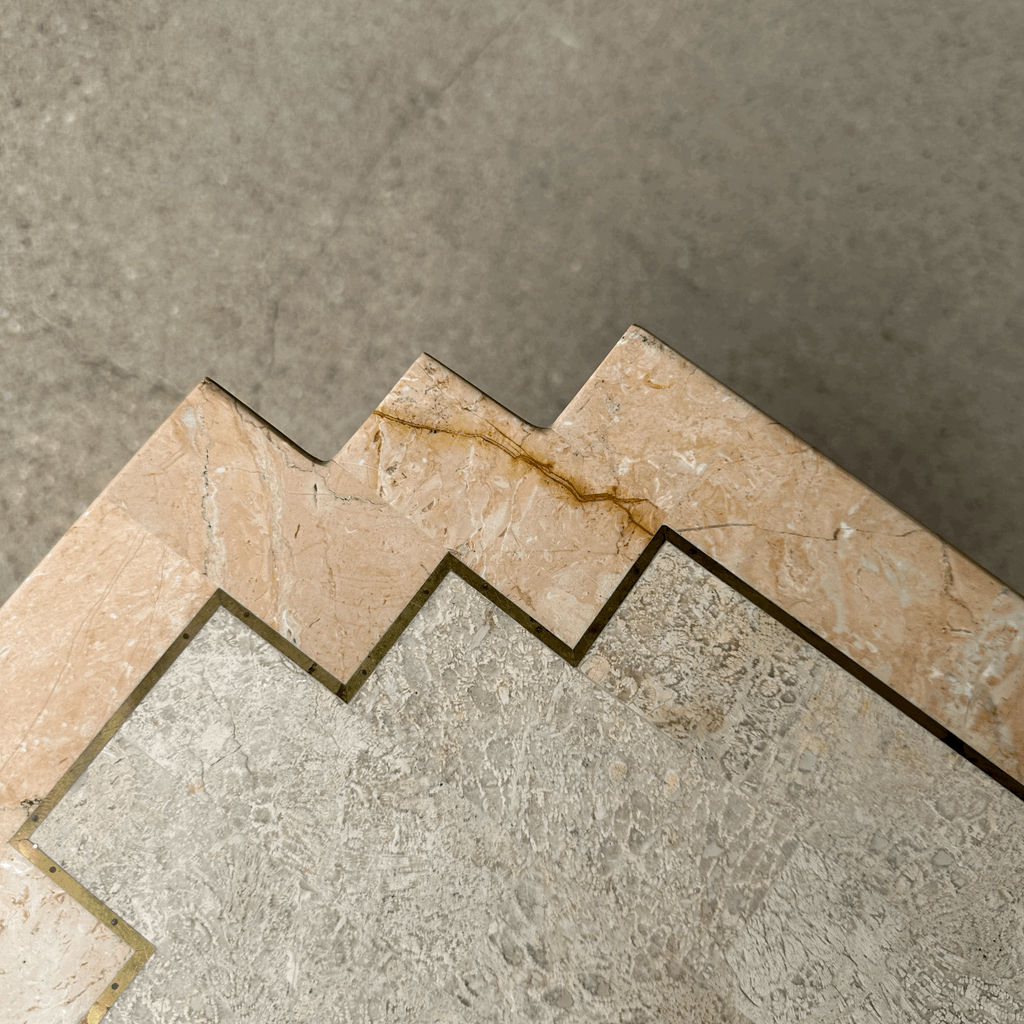 Maitland-Smith Tessellated Marble Stone Pedestal