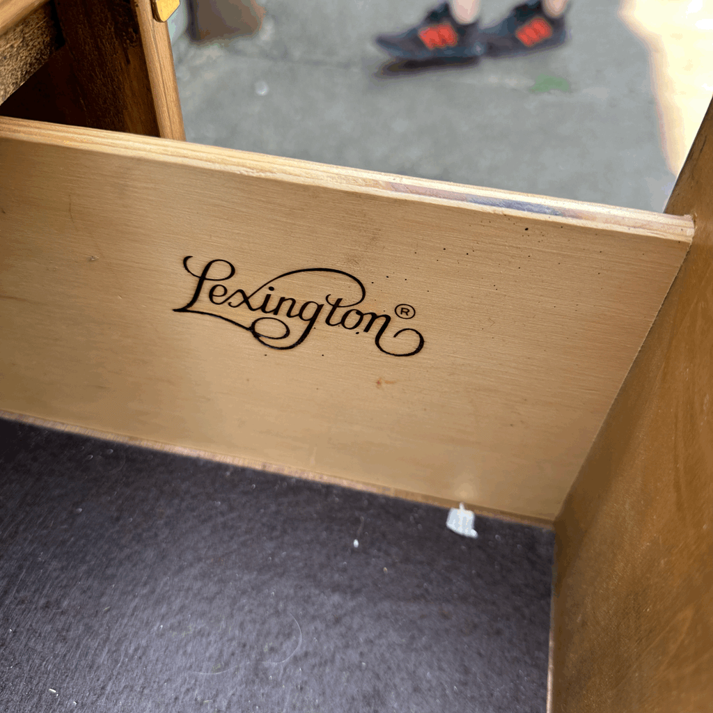 Lexington Campaign Style Pecan and Brass Dry Bar