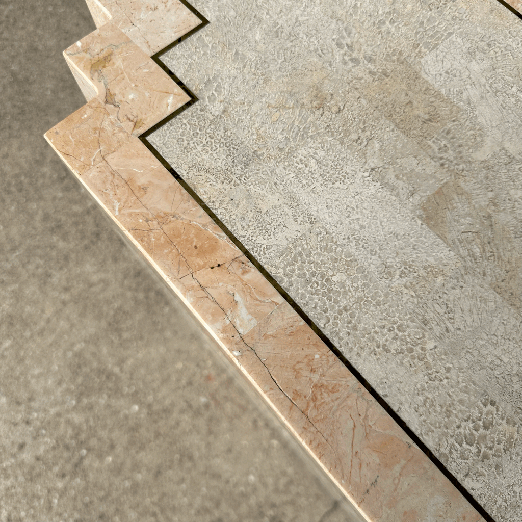 Maitland-Smith Tessellated Marble Stone Pedestal