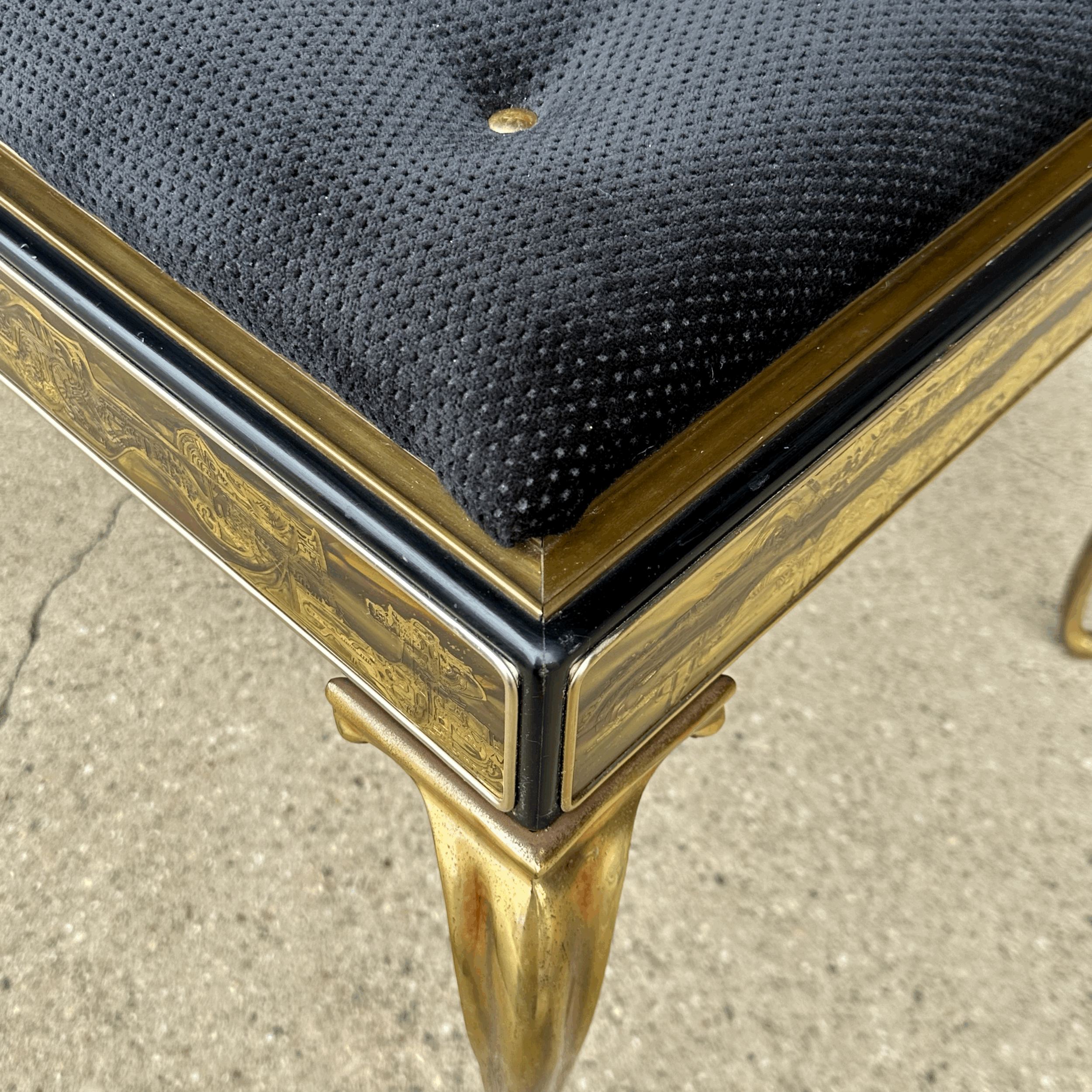 Acid Etched Mastercraft Ottoman by Bernhard Rohne Mid-Century Modern