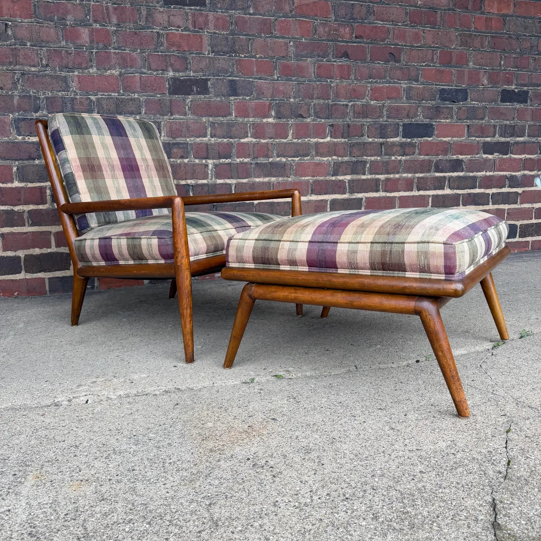 t.h. Robsjohn-Gibbings for Widdicomb Chair and Ottoman
