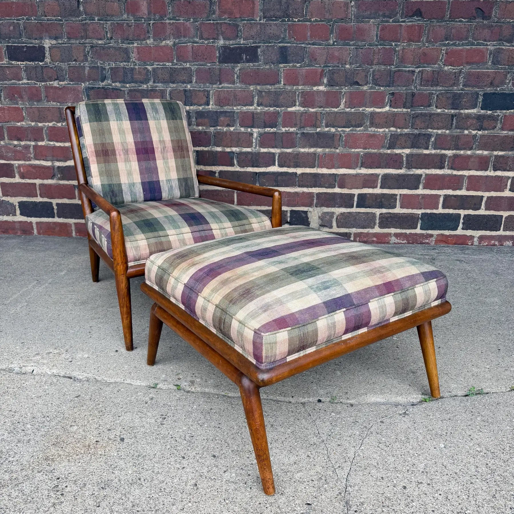 t.h. Robsjohn-Gibbings for Widdicomb Chair and Ottoman