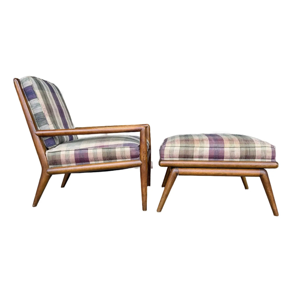 t.h. Robsjohn-Gibbings for Widdicomb Chair and Ottoman