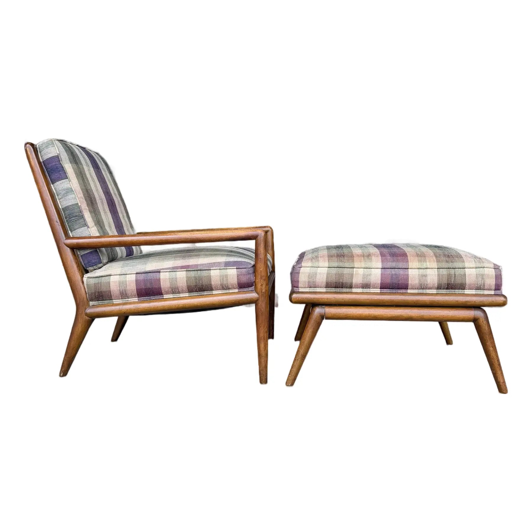 t.h. Robsjohn-Gibbings for Widdicomb Chair and Ottoman